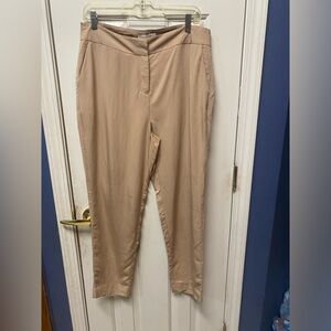 NWT NINE WEST Women's Pants Tapered Leg High-Rise Beige Color Stretch.Size 10